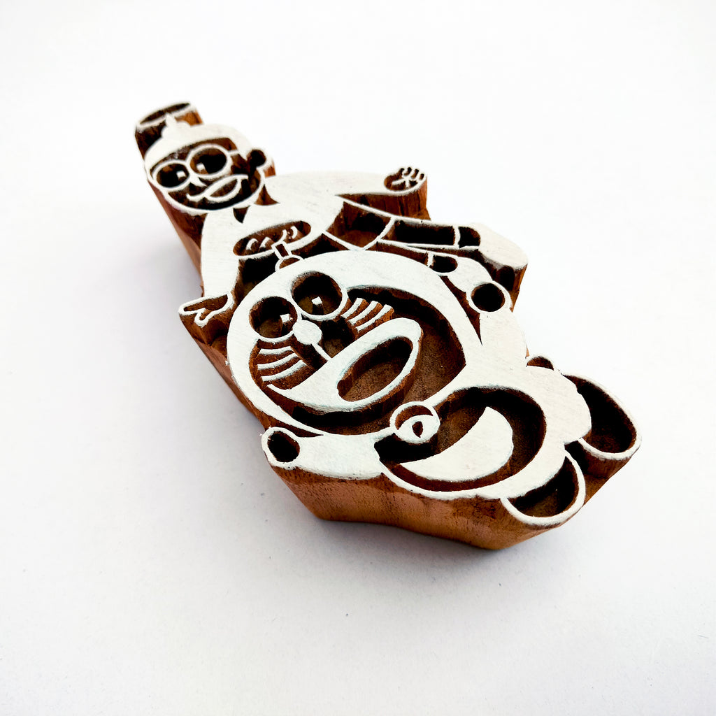 Doraemon & Nobita Hand-Carved Wooden Printing Stamp