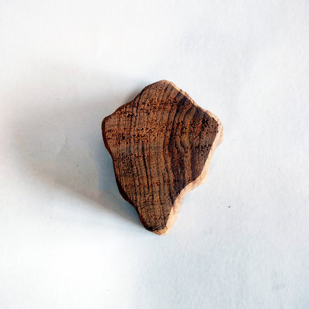 Hibiscus Wooden Printing Block – Hand Carved Stamp for Fabric & Crafts